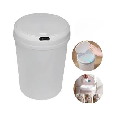 Imagem de Lixeira Inteligente Automática Redonda 12 Litros Com Sensor - Branca