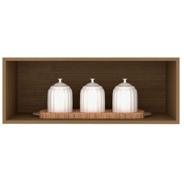 Imagem de Armário Aéreo Nicho Geladeira Evidence Sem Porta Poliman Móveis Carvalho