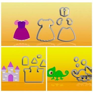 Imagem de Cortador Kit Rapunzel 3 Modelos Modulares 6 Cm