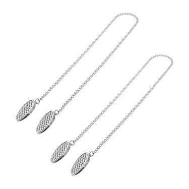 Imagem de Baoblaze 2 peças prendedores de toalha de babador, cordão para pescoço, mantém as roupas limpas, prendedores de guardanapo com correntes para crianças, Prata