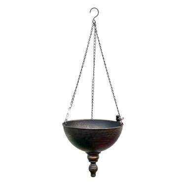 Imagem de IEUDNS Vaso de plantas suspenso, tipo cesto, decorativo para, jardim ou estilo casa de campo, Bronze