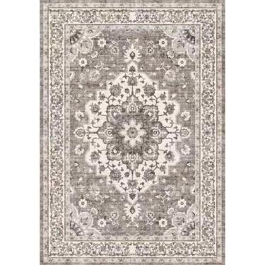 Imagem de TOPRUUG Tapete de entrada lavável 3x4 - Tapetes de área para cozinha, banheiro, antiderrapante, ultrafino, tapete de porta interna, entrada interna - Tapete pequeno resistente a manchas (bege, 3X4)