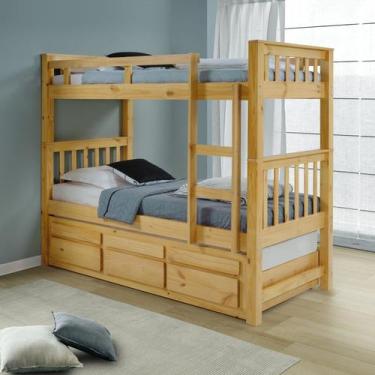 Imagem de Treliche Solteiro Com 3 Gavetas 100% Madeira Maciça - Móveis Saraiva