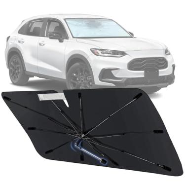 Imagem de Guarda-sol de para-brisa para Honda HR-V 2023-2025, para-sol de janela frontal dobrável com eixo rotativo de 360°, persianas de carro de ajuste personalizado para acessórios HR-V com proteção UV e