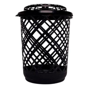 Imagem de Cesto de Roupas Redondo Telado Multiuso 30 Litros Preto - Jaguar