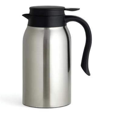 Imagem de Garrafa Térmica em Aço Inox 800ml – Parede Dupla, Estilo Escovado Preto, Perfeita para Café e Chá
