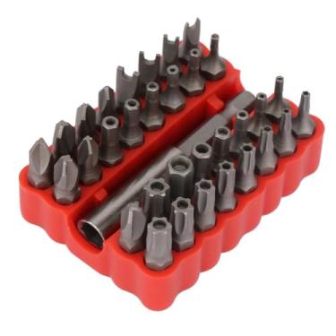 Imagem de Conjunto de 33 peças de chaves de fenda com haste de extensão – Cruz hexagonal oca e brocas Torx em formato especial para furadeira elétrica, kit de chave magnética no estojo de armazenamento