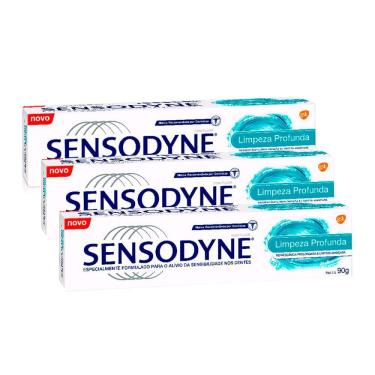 Imagem de Kit 3 Gel Dental Sensodyne Limpeza Profunda 90g