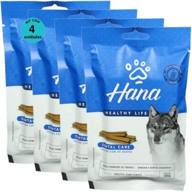 Imagem de Kit 4 Snacks Hana Healthy Life Dental Care Para Cães Adultos 100g