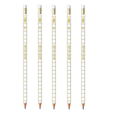 Imagem de Lápis de Escrever West Village Branco com Borracha 5 Unidades - Tilibra