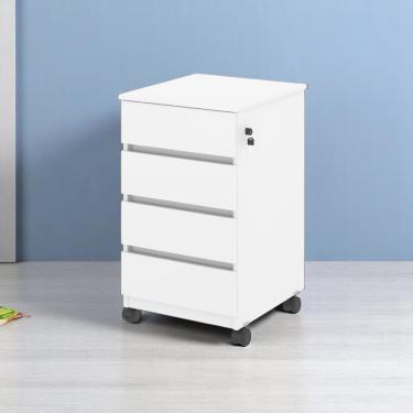 Imagem de Gaveteiro 04 Gavetas Com Trava Volunt Branco