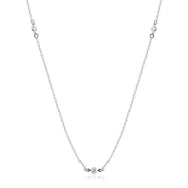 Imagem de Colar Longo Ponto De Luz Prata 925