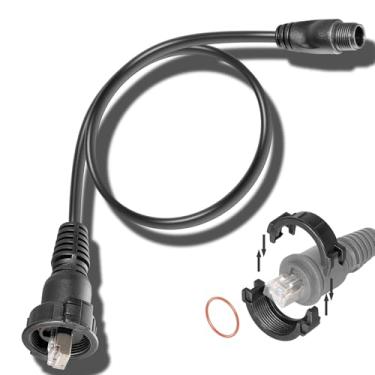 Imagem de 010-12531-01 Cabo adaptador de rede marítima preto pequeno a grande conector RJ-45 compatível com sistema Panoptix LiveScope, câmera IP marinha GC 200, módulo de sonar GLS 10, GMR Fantom 54 56 124 126