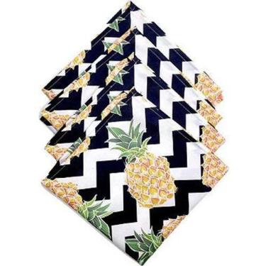 Imagem de Kit 4 Guardanapo De Tecido Zigzag Abacaxi 40Cmx40Cm