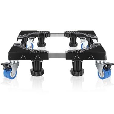 Imagem de AILAHLOE Mini suporte móvel de geladeira com 4 rodas giratórias de travamento universal ajustável base de carrinho para máquina de lavar portátil geladeira desumidificador AC móveis Dolly 40-66 cm L