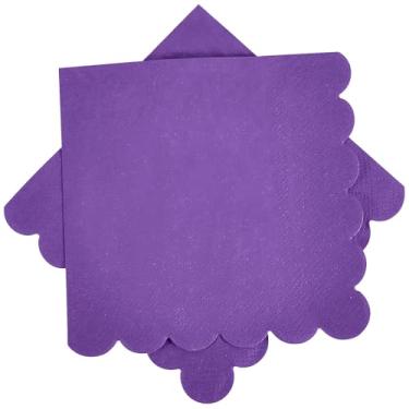 Imagem de Ottin Guardanapos de papel de coquetel de cor sólida recortado roxo – 100 unidades, 12,7 cm – guardanapos descartáveis para casamento, aniversário, chá de panela, noivado, ação de graças, Natal, Ano