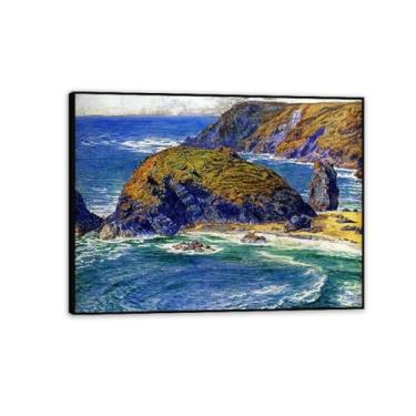 Imagem de William Holman Hunt Arte de Parede Ilha dos Aspargos Pôster Famosas Pinturas William Holman Hunt Decoração de Parede Impressão Imagem para Sala de Estar Quarto Escritório 40x30cm (40.6x30.5 cm) Preto