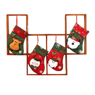 Imagem de Kit Com 4 Porta Talheres Natalino Em Feltro Botinhas Decorativas Para Ceia de Natal Lindo Rico e Rico em Detalhes (MODELO 3)