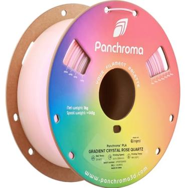 Imagem de Polymaker Panchroma Gradiente PLA Filamento de impressão 3D translúcido rosa e transparente, 1,75 mm, 1 kg, gradiente PLA premium, fácil de imprimir, compatível com AMS, perfeito para abajures, vasos