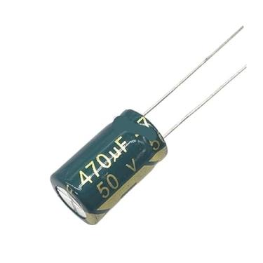 Imagem de 110 pçs/lote alta frequência baixa impedância 50v 470UF Capacitor eletrolítico de alumínio tamanho 10 * 17 470UF 50v 20%