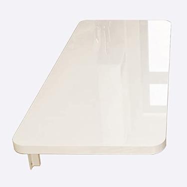 Imagem de Mesa dobrável de folhas suspensas, mesa de computador montada na parede, mesa flutuante de madeira dobrável para lavanderia, mesa dobrável para pequenos espaços cozinha/lavanderia e quarto restaurante