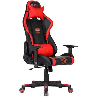 Imagem de Cadeira de escritório cadeira de jogos cadeira de corrida com encosto alto rodízios suaves assento balde computador cadeira de escritório giratória (cor: cor da imagem, tamanho: 70 x 70 x 125 cm)