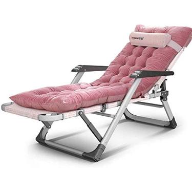 Imagem de Espreguiçadeiras de jardim, cadeiras dobráveis de gravidade zero, espreguiçadeiras reclináveis dobráveis com almofada grossa, poltronas de praia acolchoadas de tamanho grande para acampamento e pátio
