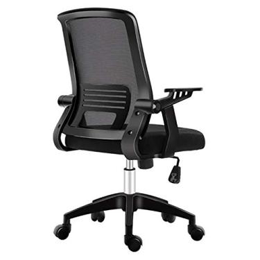 Imagem de Cadeira de escritório para jogos, cadeira de computador, cadeira ergonômica para computador em casa, cadeira de mesa de malha com suporte lombar e apoio de braço flip-up, cadeira executiva ajustável