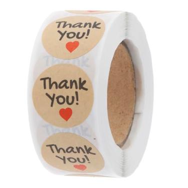 Imagem de 500 adesivos de selagem de agradecimento redondo etiqueta de papel decorativo uso embalagem de cozimento e adesivos de vedação de envelope de presente DIY (marrom C)