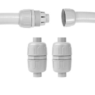 Imagem de Aandxmok (2 peças) Conector NPT 1/5.1 cm Líquido Justo, Conduíte Flexível PVC Conector de Extremidade Dupla, Reto 180 Grau, Conector de Conduíte Bidirecional, Conexões de Conduíte Elétrico