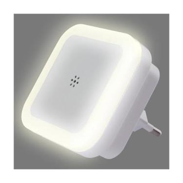 Imagem de Luminária Noturna de Tomada Com Sensor de Luz Bivolt 6,5x6,5 cm – Luz Suave e Econômica – Ideal para Corredor, Quarto Infantil e Áreas de Circulação – Balizador Decorativo Automático 50/60Hz