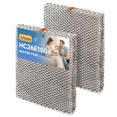 Imagem de ZHONG MERV HC26E1004 umidificador pad evaporador de painel de água compatível com Honeywell HE365 HE360 HE300 HE265 HE260 HE250 HE200 filtro de substituição de malha de alumínio pacote com 2