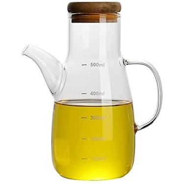 Imagem de 3FLQOOPP Dispensador de azeite de oliva de vidro, conjunto dispensador de óleo e vinagre, galheteiro de vinagre de óleo com bico para cozinha e restaurante (Cor: Wie Gezeigt, Tamanho: 500ml) (Wie