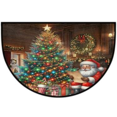 Imagem de Tapete de porta meio redondo, festivo, antiderrapante, absorvente, semicírculo, tapetes laváveis, metade da lua, tapetes para ambientes internos, pátio, cozinha, banheiro, entrada, lareira, decoração