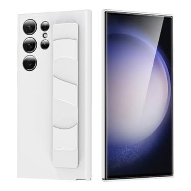 Imagem de Capa traseira de silicone elástica de luxo à prova de choque para Samsung S25 Edge S24 S23 Ultra Plus, capa traseira fina e rígida de PC, branca, para Samsung S25