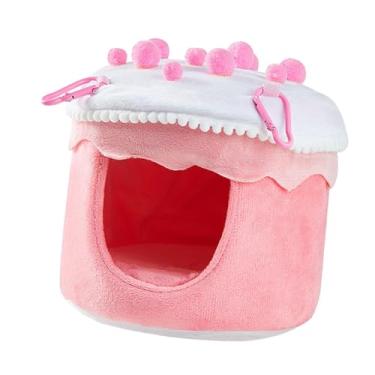 Imagem de Gralara para, cama aconchegante, abrigo espaçoso e à prova de intempéries, rede de lã macia para periquito e calopsita, Rosa