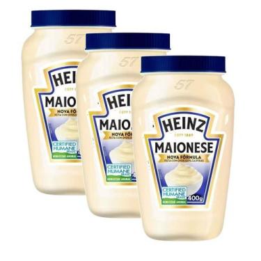 Imagem de kit 3 Maionese TRADICIONAL Heinz Pote 400g