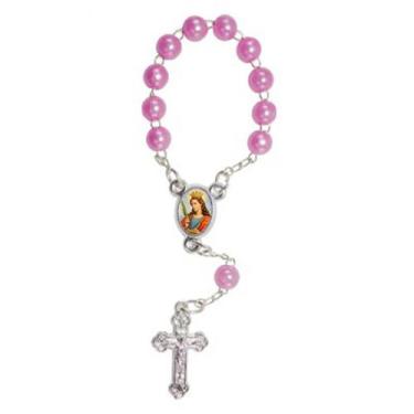 Imagem de 50 Mini Terço com Foto de Santa Catarina - SJO Artigos Religiosos, Ros