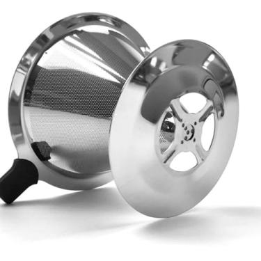 Imagem de Coador de Café Pour Over em Aço Inox, Filtro Permanente Reutilizável, Não Necessita Filtro de Papel, Fácil de Limpar