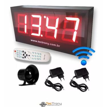 Imagem de Relógio Empresas com Sirene 30 horários atualiza a hora pela internet 