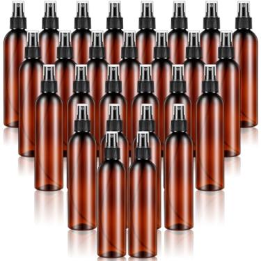 Imagem de Meyeyaia 32 frascos de spray âmbar de 227 g, frascos de limpeza de névoa fina, frasco de spray de viagem vazio transparente com tampas transparentes de bomba, recipientes de líquidos reutilizáveis