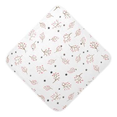 Imagem de Burbuja Twigs Toalha de banho para bebês – Toalha com capuz de musselina macia e absorvente para recém-nascidos, 89 x 89 cm