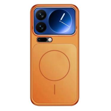 Imagem de LTLMYDAM Capa minimalista para Xiaomi 17 Pro Max/17 Pro/17, capa traseira de proteção fosca magnética fresca sem fio, capa resistente a impactos, laranja, 17 Pro