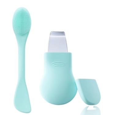 Imagem de Removedor de Cravos 2 em 1 com Escova Facial de Silicone e Espátula Inox — Limpeza Profunda de Poros, Esfoliação e Aplicação de Máscaras