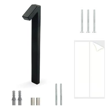 Imagem de HASWARE Placa de número de casa flutuante 5 polegadas (12 cm) Números de porta modernos sinalização placa de rua número de casa (preto, 1)