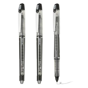 Imagem de PATIKIL Caneta esferográfica de tinta líquida preta, 3 peças de grande capacidade de secagem rápida de 0,5 mm canetas de ponta fina, para escritório, arte, artesanato, scrapbooks, desenho, diário