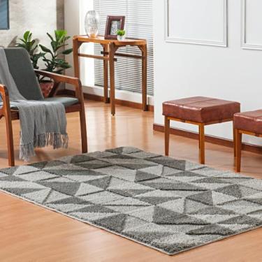 Imagem de Tapete Jazz Em Poliéster Para Quarto Sala Escritório Closet Com Textura De Alto E Baixo Relevo Altura De 17MM E Antiderrapante.