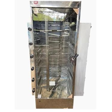 Imagem de RF Assador Multiuso Giratório, Duplo Queimadores a Gás e Carvão, 10 Grelhas, Inox, Capacidade 200 Kg ou 80 Frangos, 2000 x 700 x 850 mm