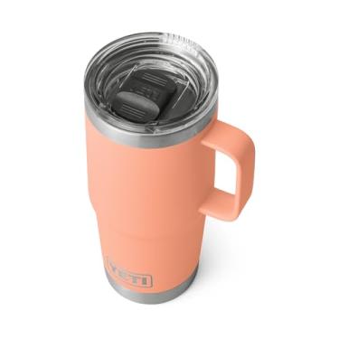 Imagem de YETI Caneca de viagem Rambler de 590 ml, aço inoxidável, isolada a vácuo com tampa Stronghold, Lowcountry Peach
