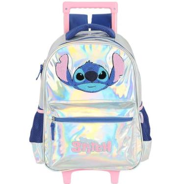 Imagem de Mochila Escolar de Rodinhas STITCH Holografica Silver Luxcel IC41682SC